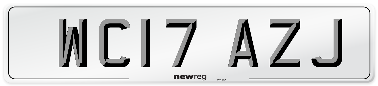 WC17 AZJ Number Plate from New Reg